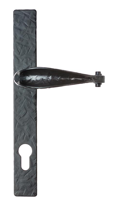 Fab and Fix Sculptured Forged Black Door Handles 92mm Centres