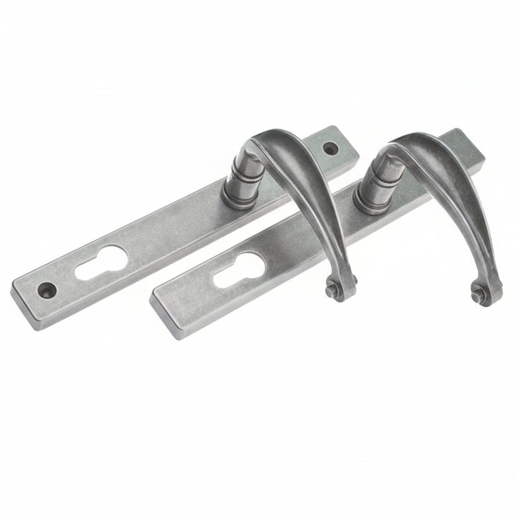 Fab and Fix Sculptured Hardex Pewter uPVC Door Handles 92mm Centres