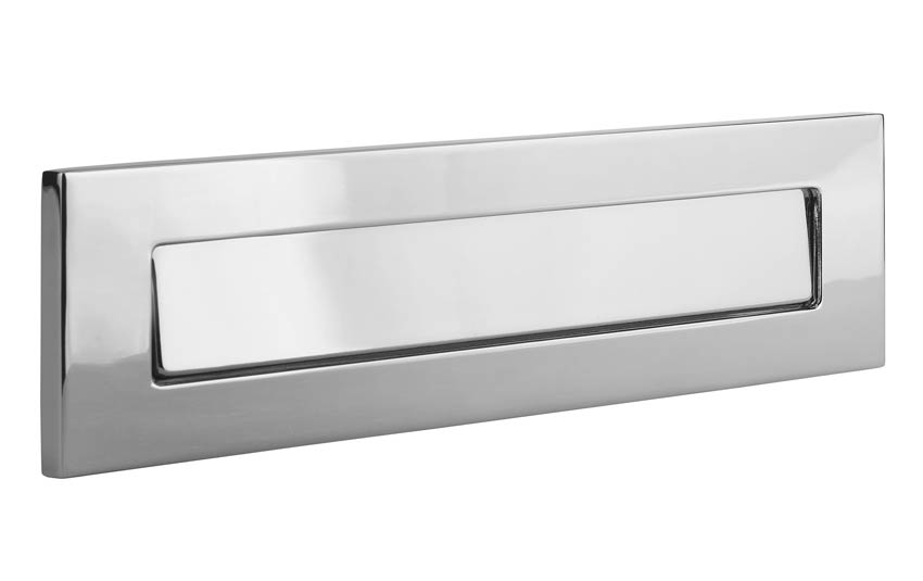 Architectural Shield External Letter Plate Hardex Chrome 317x88mm