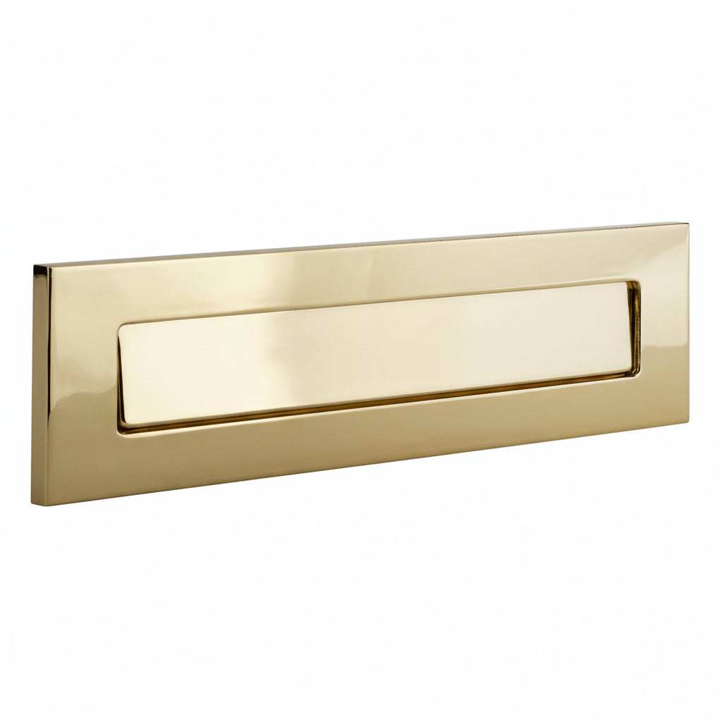Architectural Shield External uPVC Letter Plate Hardex Gold 317x88mm