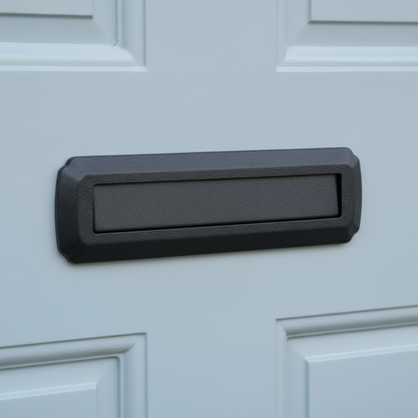 Heritage Shield External Letter Plate Antique Black 315x75mm