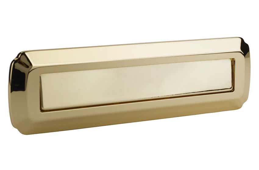 Heritage Shield External uPVC Letter Plate Hardex Gold 315x75mm