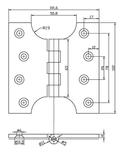 Polished Chrome Parliament Hinges 102x51x102mm In Pairs