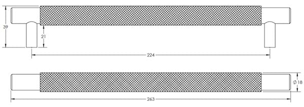 Hoxton Taplow Knurled Cabinet Handle 224mm