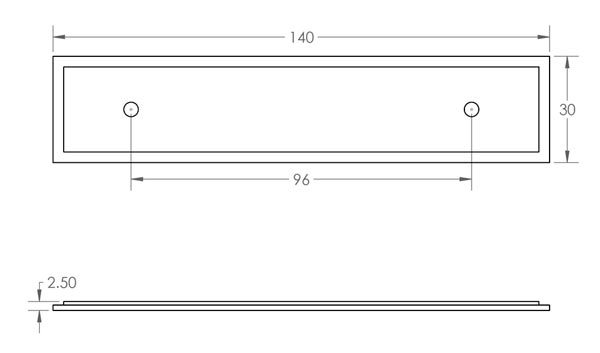 Hoxton Rushton Cabinet Handle Back Plate 140x30mm