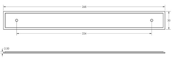 Hoxton Rushton Cabinet Handle Back Plate 268x30mm