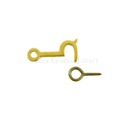 Brass Side Hook and Eye 3/4in (19mm)