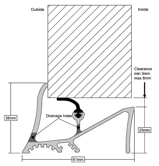 Superseal 914mm Aluminium Threshold Sill