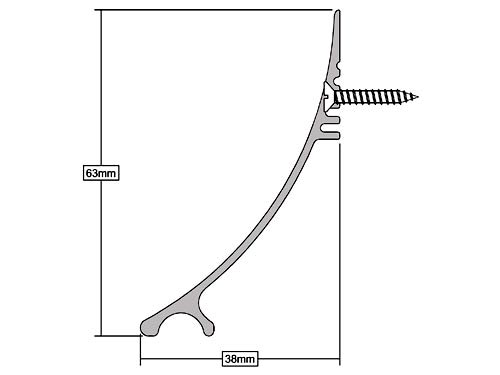 Stormguard Rain Deflector 63mm Weather Trim 914mm in Aluminium