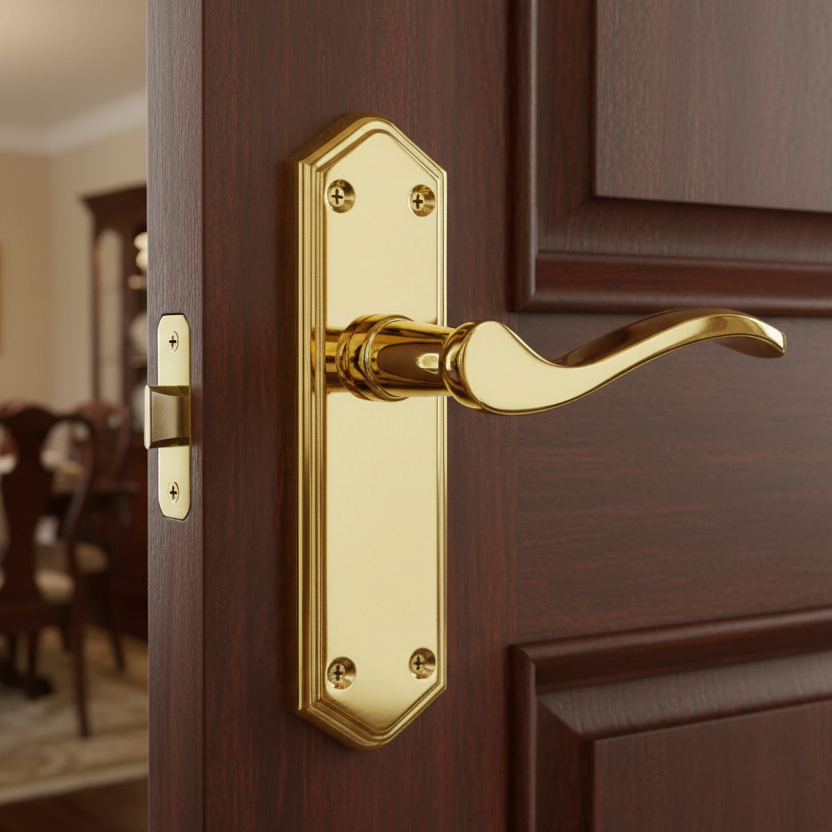 Paris Brass PVD Finish Latch Handles 168x47mm