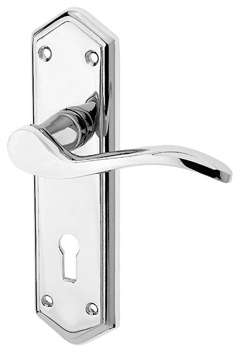 Paris Polished Chrome Lock Handles 168x47mm