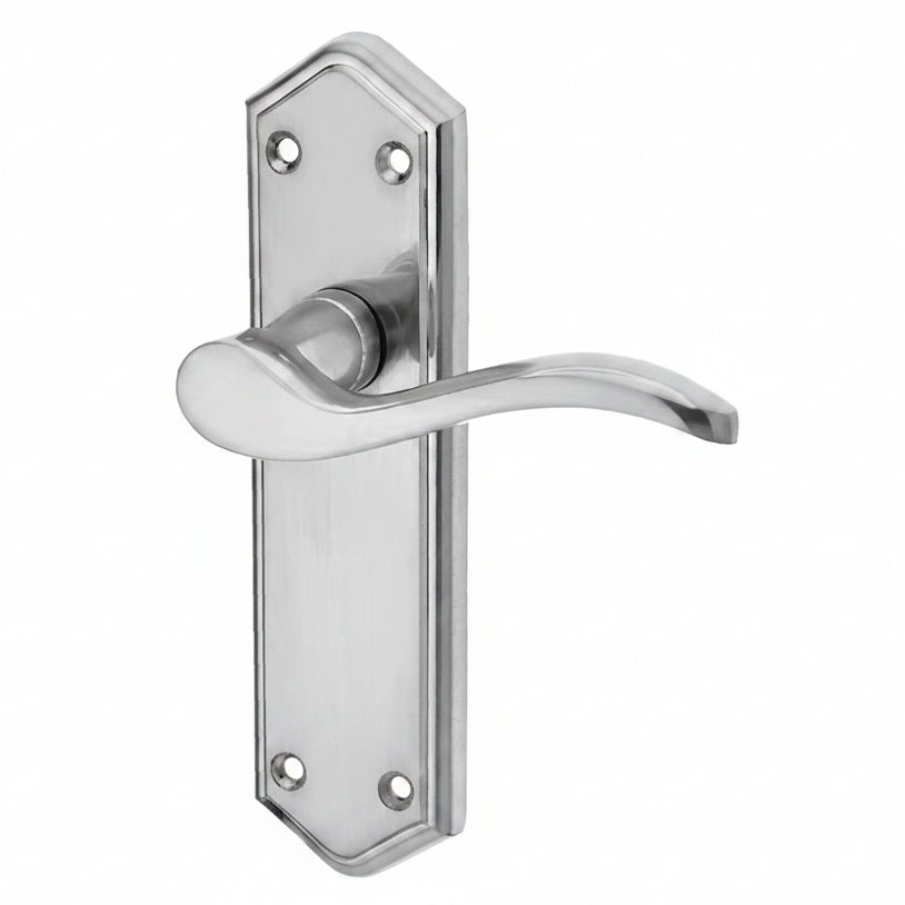 Paris Satin Chrome Latch Handles 168x47mm