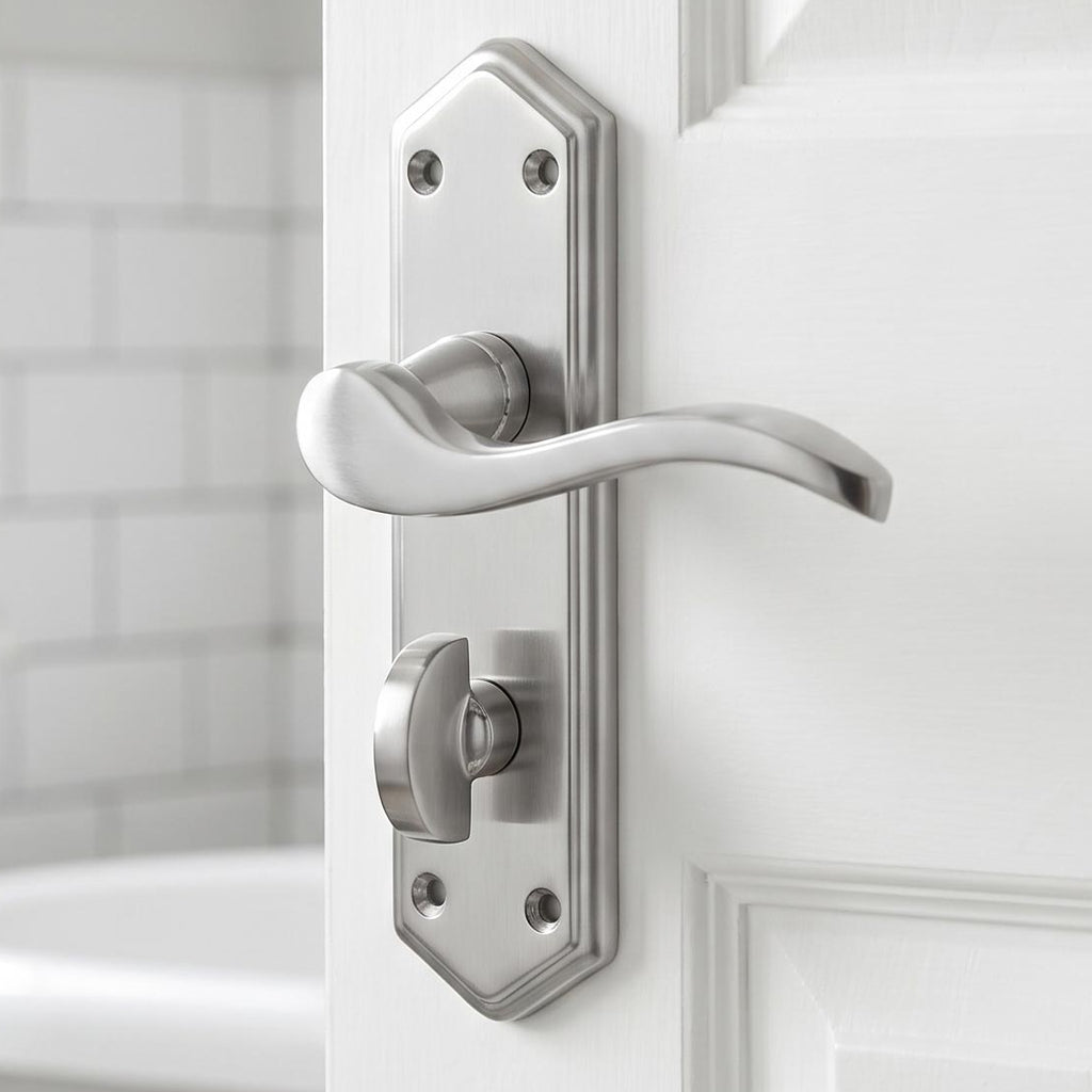 Paris Satin Chrome Bathroom Handles 168x47mm