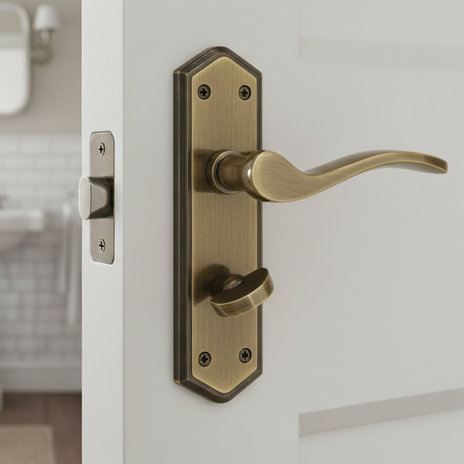 Paris Antique Brass and Bronze Bathroom Handles 168x47mm