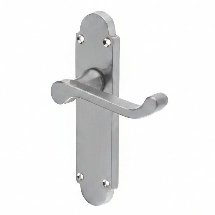 Epsom Satin Chrome Latch Handles 169x40mm