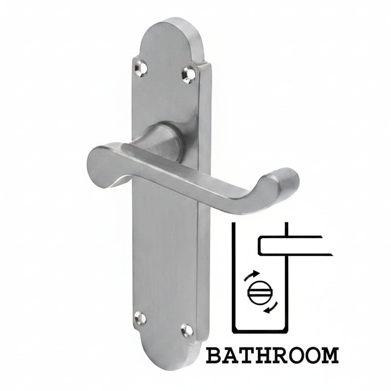 Epsom Satin Chrome Bathroom Handles 169x40mm