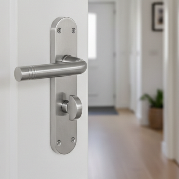 Porto Satin Chrome Bathroom Handles 183x40mm