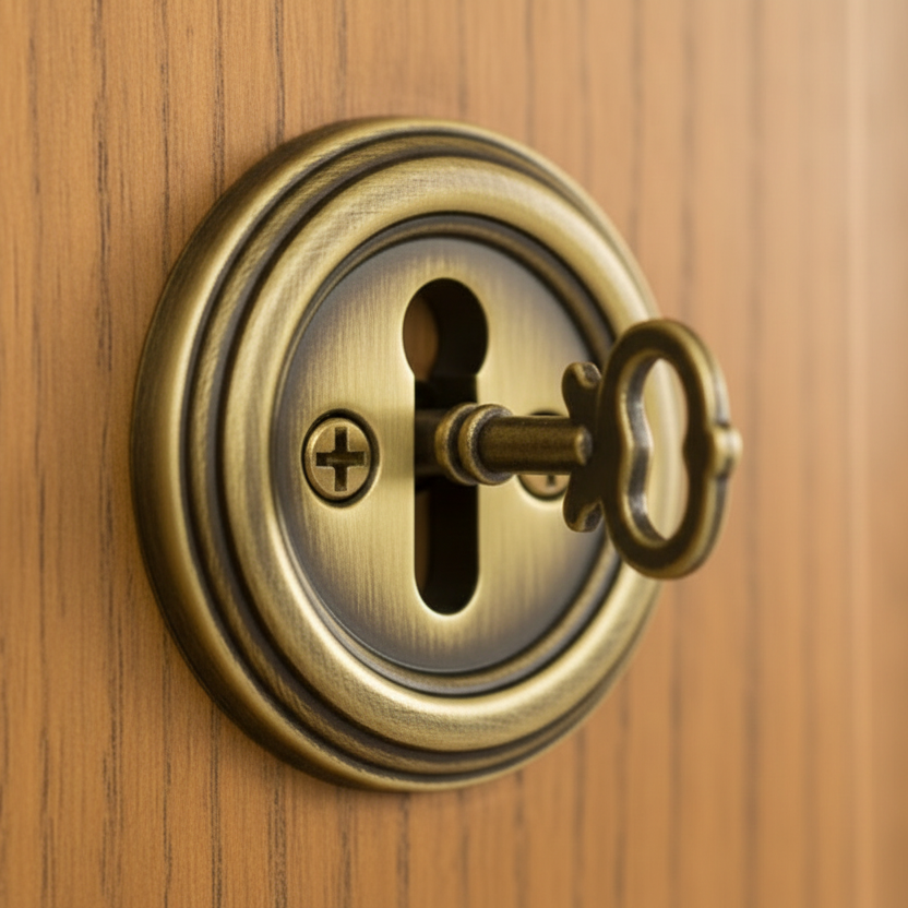 Antique Brass Parisian Escutcheon 42mm