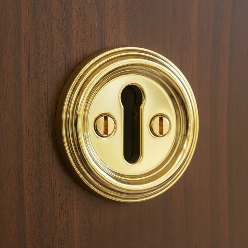 Polished Brass Parisian Escutcheon 42mm