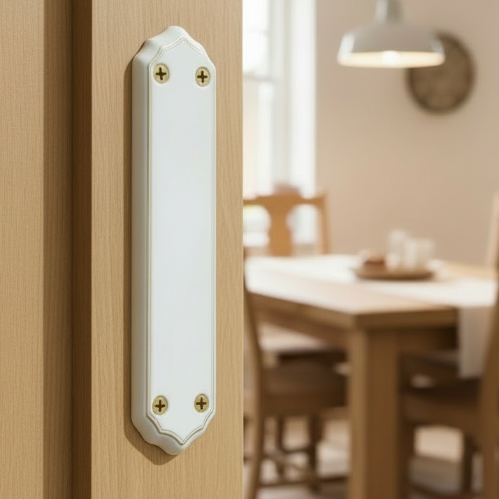 White Gold Line Porcelain Finger Plate 280x78mm