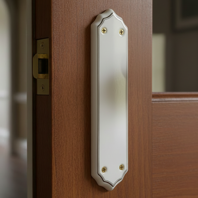 White Silverline Porcelain Finger Plate 280x75mm