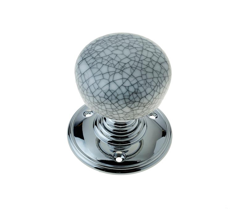Grey Crazed Porcelain Mortice Door Knobs 60mm