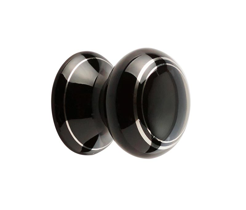 Black Silverline Porcelain Cabinet Knob