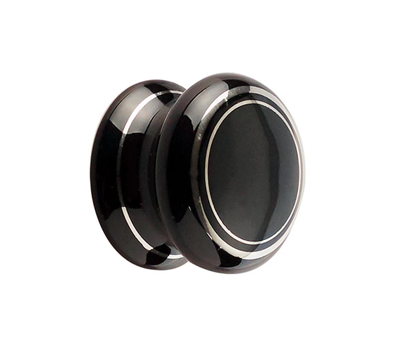 Black Silverline Porcelain Cabinet Knob