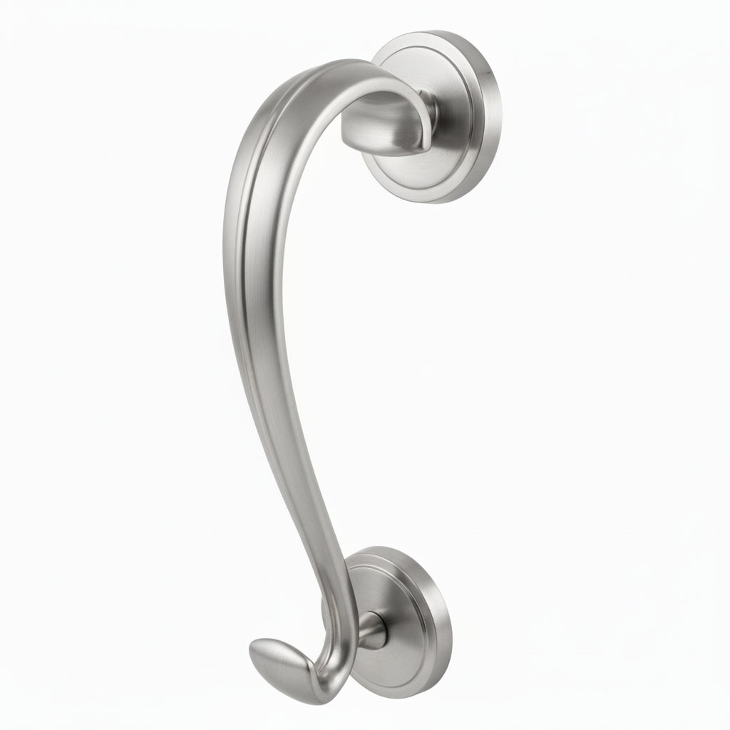 Satin Chrome Sloane Scroll Door Knocker 196mm