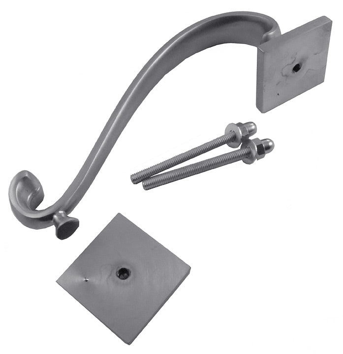 Satin Chrome Sloane Square Plate Scroll Door Knocker 196mm