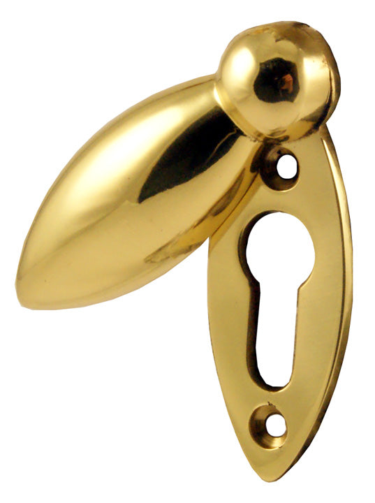 Polished Brass Plain Door Key Hole Oval Cover Plate 59x20mm
