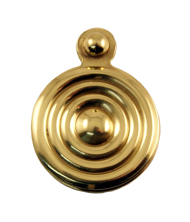 Polished Brass Reeded Door Key Hole Escutcheon 33mm