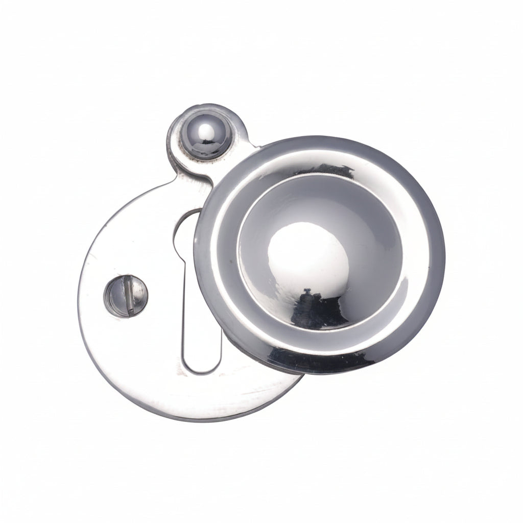 Polished Chrome Plain Door Key Hole Escutcheon 33mm