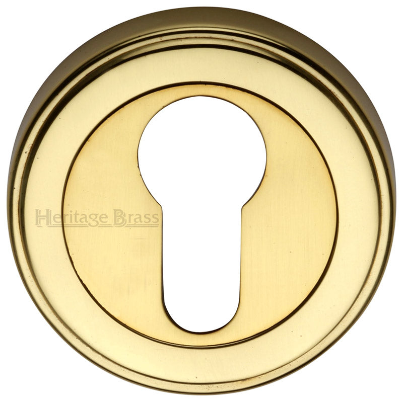 Polished Brass EURO Cylinder Escutcheon 53mm