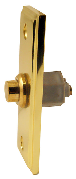 Polished Brass Rectangular Front Door Bell Push 84x33mm