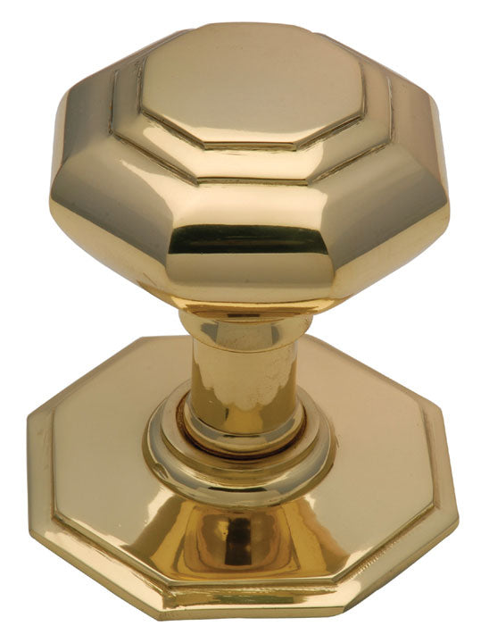 Polished Brass Octagonal Front Door Knob 3in (76mm)