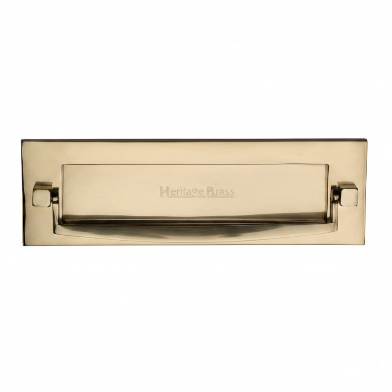 Heritage V830 Polished Brass Postal Knocker Letterplate 254x79mm