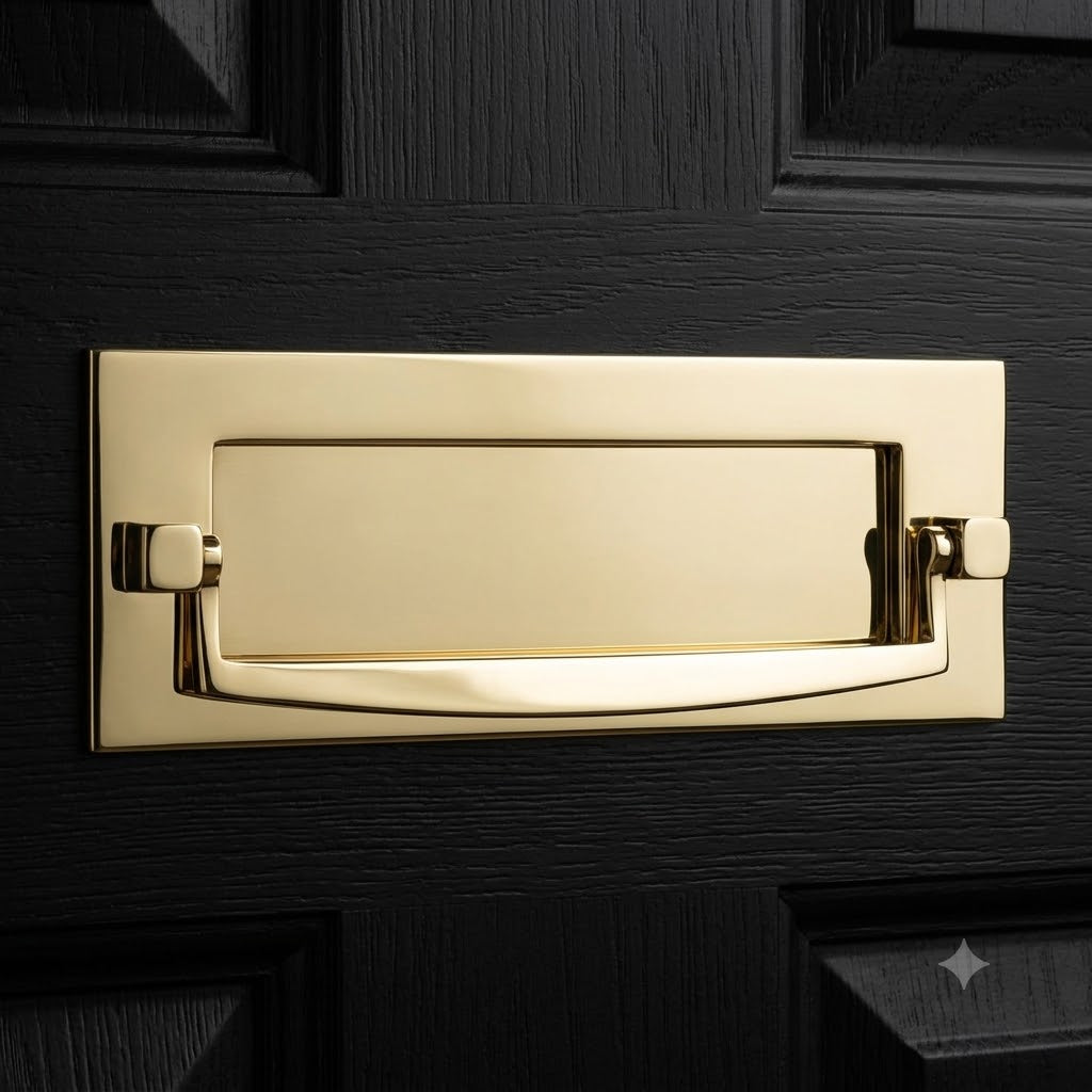 Heritage V830 Polished Brass Postal Knocker Letterplate 254x79mm