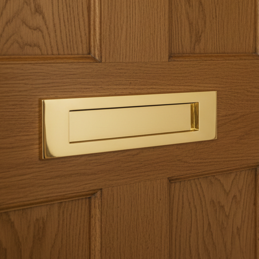Polished Brass Victorian Plain Letter Box 8x3in (203x76mm)