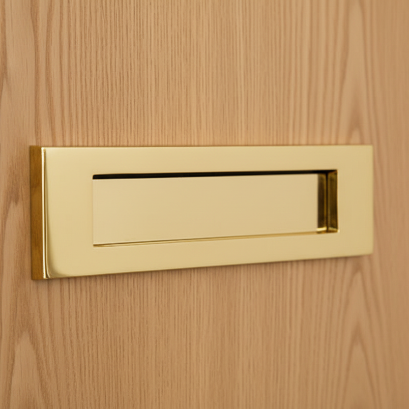 Polished Brass Victorian Plain Letter Box 10x3in (254x76mm)