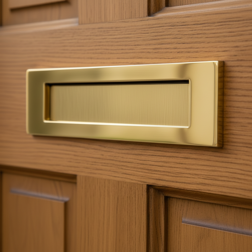 Polished Brass Victorian Plain Letter Box 14x4.5in (356x112mm)
