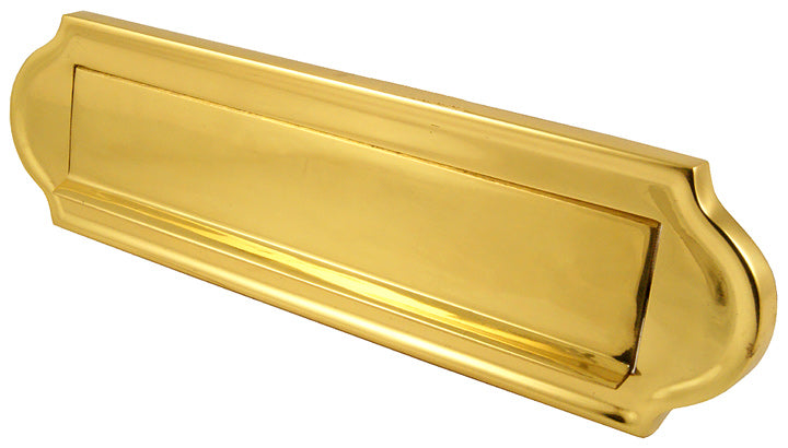 Polished Brass Lift Up Gravity Flap Letter Box 11x3in (280x78mm)