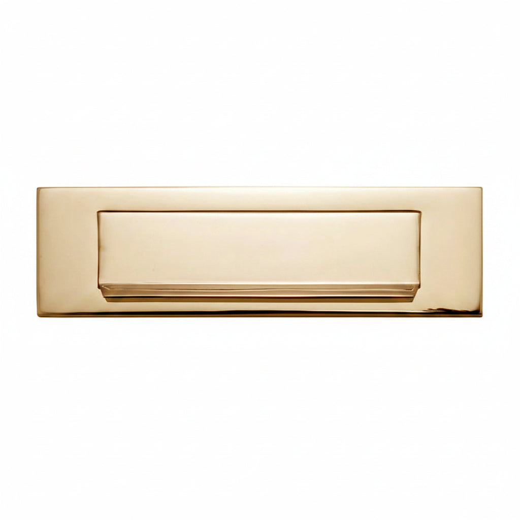 Polished Brass Lift Up Gravity Flap Letter Box 11x3in (280x80mm)