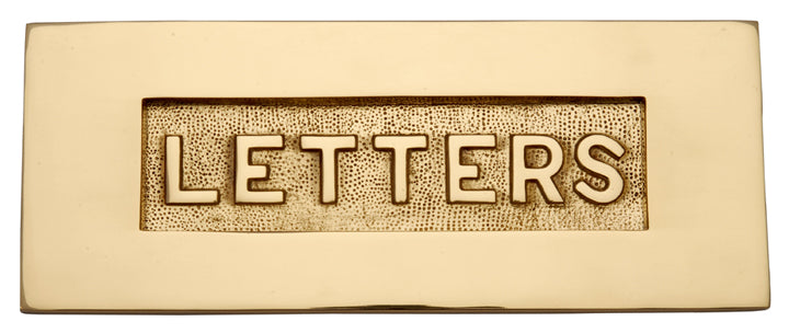 Polished Brass Letter Box 10x4in (254x101mm) with Raised LETTERS