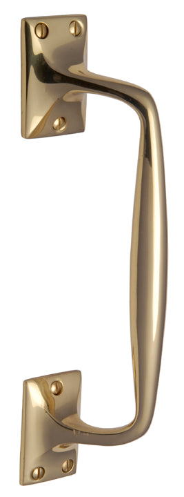 Polished Brass Cranked Door Pull Handle 10in (254mm)