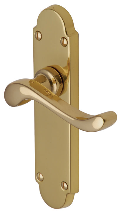 Savoy Scroll Lever Polished Brass Latch Door Handles