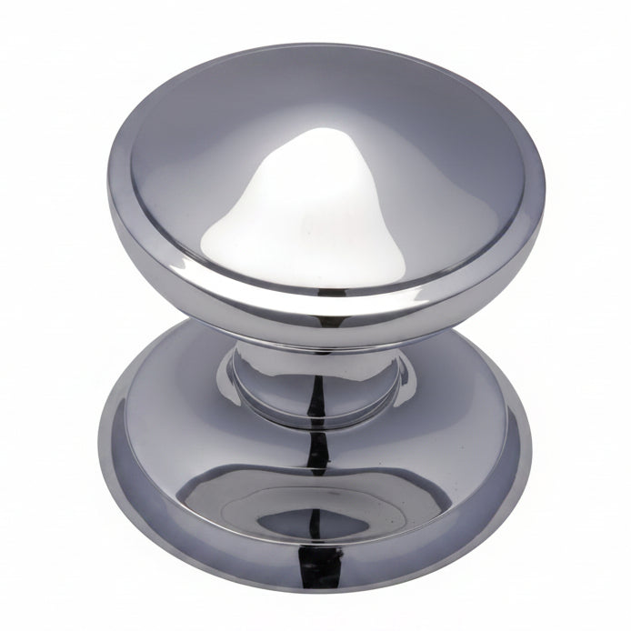 Polished Chrome Stepped Edge Front Door Knob 3in