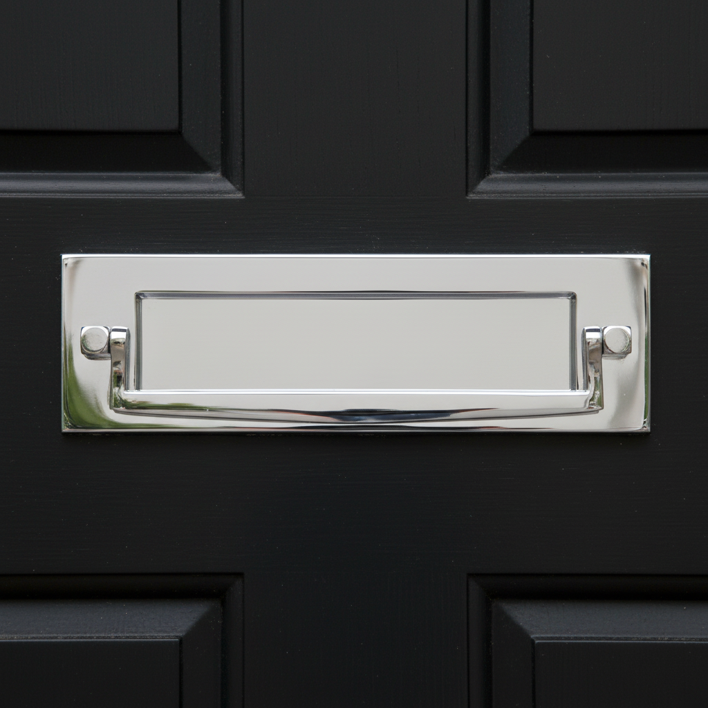 Heritage V830 Polished Chrome Postal Knocker Letter Box 254x79mm