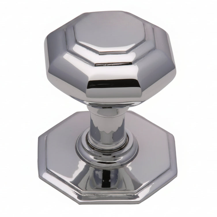 Polished Chrome Octagonal Front Door Knob 3in (76mm)