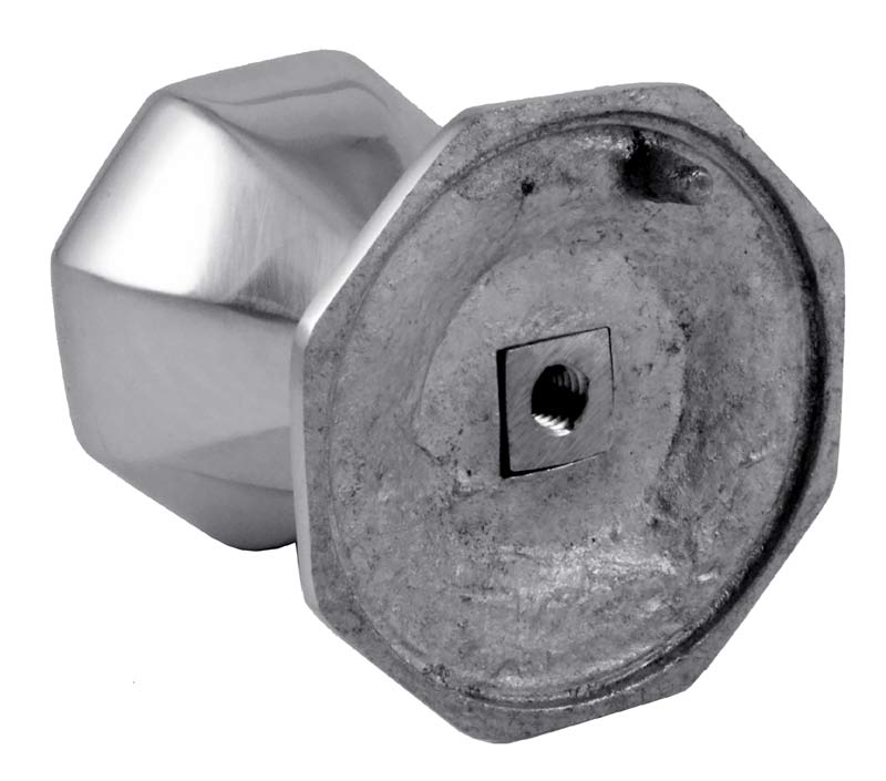 Polished Chrome Octagonal Front Door Knob 3in (76mm)